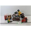 Image 1 : Model Toy Bike, (4) Toy cars,