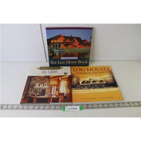 (3) Book About Log Cabins (Log Home Book, Log Houses, Log Cabins)