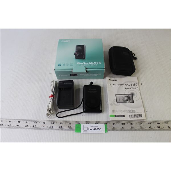 Canon PowerShot SD1400 IS Digital ELPH Camera With Charge Station & Tote