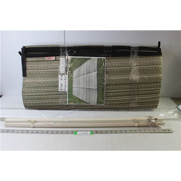Coleman 8' x 10' RV Ground Mat (Unused), Select Edition Wide Pocket Rod 45" Length (NIB), Blinds Win