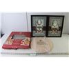 Image 1 : The Chef's Kitchen Pizza Stone Set (NIB), (2) Framed 3D Bathroom Wall Art - 10.25" x 14.5"
