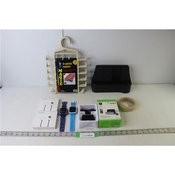 Belkin iPhone 5 Charge & Sync Dock (NIB), (2) iTouch Watches, (2) Magnetic Charging Cables (NIB), Ca