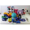 Image 1 : Assorted Children's Toys (Remote Control Cars, Stuffed Toys, Spikey Ball, Plastic Cars & Machines), 