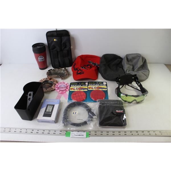 Virtual Reality Headset, (3) Hats Medium Size Fit, (2) Stick-on Reflectors (NIB), Blacks Mini Album 