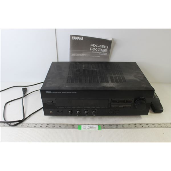 Yamaha Natural Sound Stereo Receiver RX-396 With Remote Control & Manual - Powers On