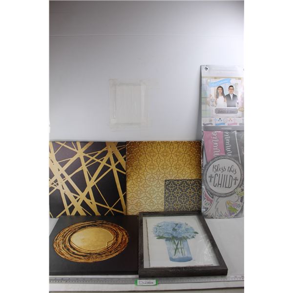 Customizable Photo Frame- NIB, (4) Various Wall Decor Prints/ Art