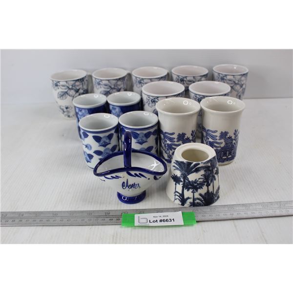 (15) Various Coffee Cups/ Dishes, Made In England, Home Sense, Misc.