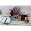 Image 1 : Lot Of Various Holiday/ Birthday Decor, (4) Christmas Stockings, (5) Birthday Ballon Weights, Misc.