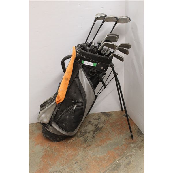 *Dynatour Golf Bag w/ Various Golf Clubs