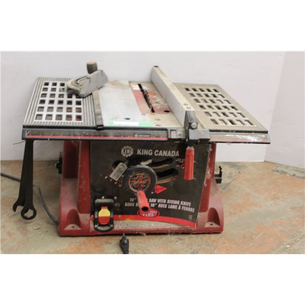 *King Canada 10'' Table Saw w/ Riving Knife- Powers On