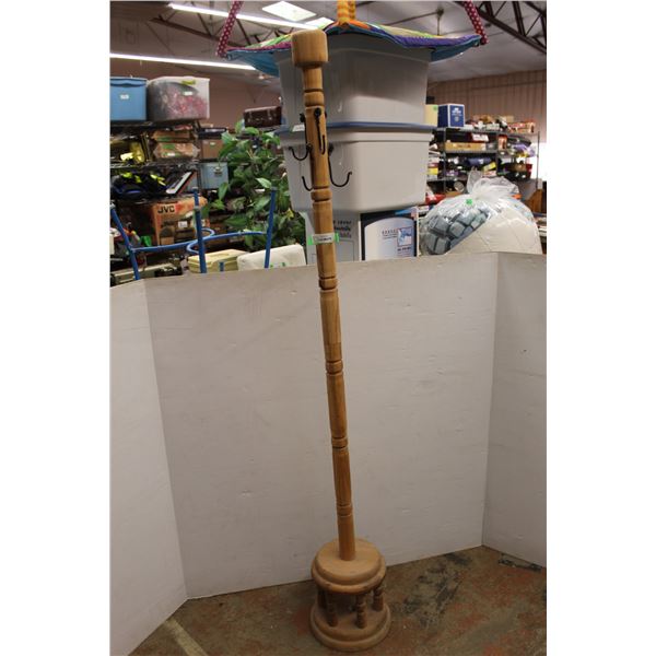 * Wooden Coat Rack, 78'' Tall - As Is
