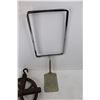 Image 3 : Vintage Metal Wheel Pully, Store Sale Sign Holder- Both As Is