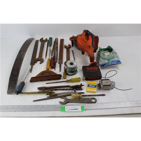 Various Hardware Items, Screwdrivers, Wrenches, Misc.