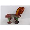 Image 4 : Vintage Children's Tin Riding Horse w/ Wheels- 13'' x 16''