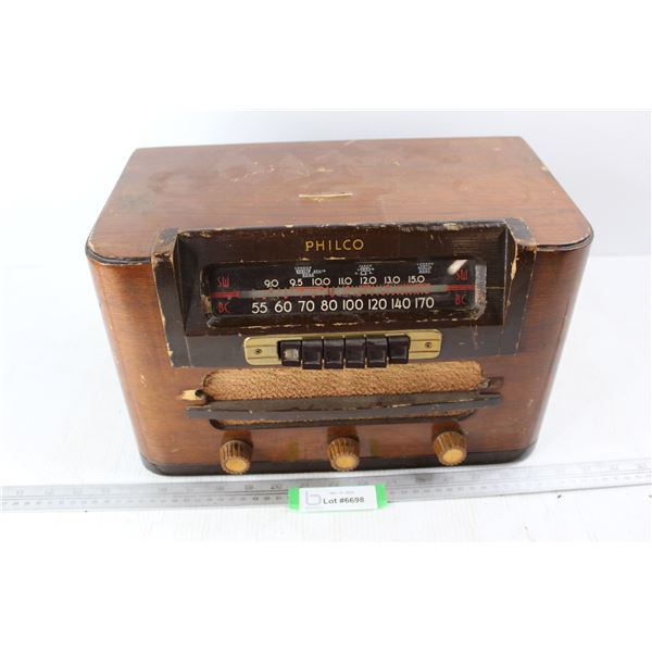 Vintage Philco Radio, Model 66, 1940- 1946, As Is