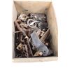 Image 2 : Vintage Wooden Box Full Of Various Vintage Furniture Hinges/ Drawer Knobs