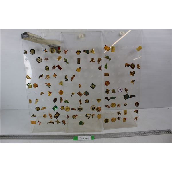 (3) Plastic Pieces Full Of Various Collector Pins