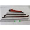 Image 1 : (3) Crowbars, Pipe Wrench, Pipe