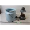 Image 1 : Oil Lamp, Enamel Pail