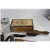 Image 3 : Cigar Box, Horseshoe, Brush, Crate, Assorted Tools