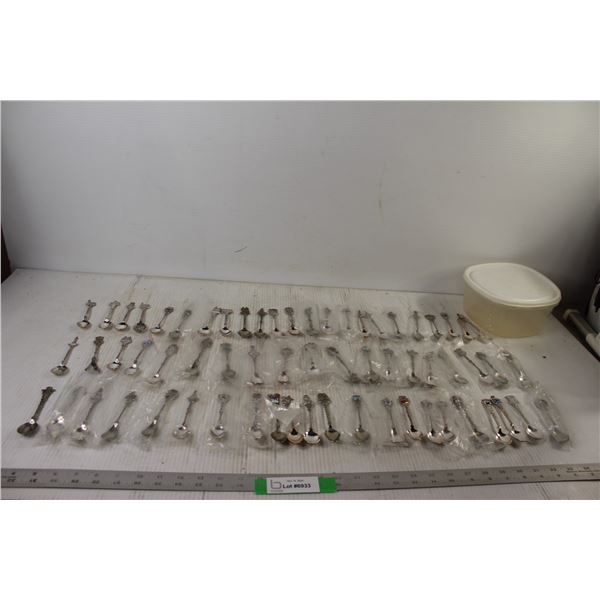 Decorative Spoons, Plastic Container