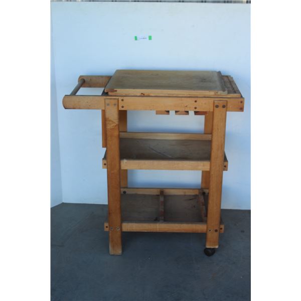 *** Custom Built Rolling Kitchen Island - 32" x 18" x 35"