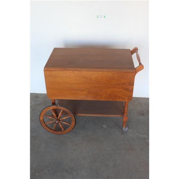 *** Vintage Tea/ Bar Cart - Walnut Veneer - 33" x 41" x 28"