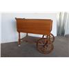Image 6 : *** Vintage Tea/ Bar Cart - Walnut Veneer - 33" x 41" x 28"
