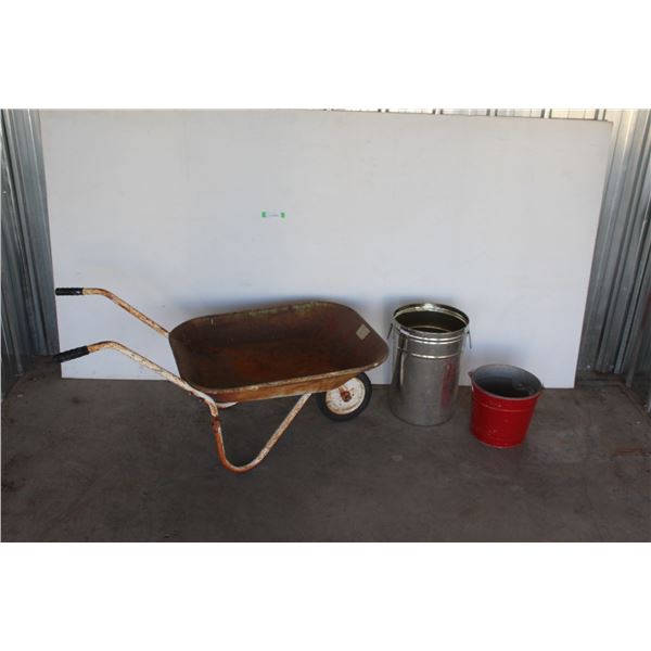 *** Wheelbarrow w/(2) Metal Buckets - Assorted Sizes