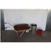Image 1 : *** Wheelbarrow w/(2) Metal Buckets - Assorted Sizes
