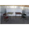 Image 1 : *** (2) Folding Card Tables & (2) Folding Chairs - Table: 30" x 30.5" - Some Wear