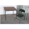 Image 2 : *** (2) Folding Card Tables & (2) Folding Chairs - Table: 30" x 30.5" - Some Wear