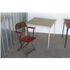 Image 3 : *** (2) Folding Card Tables & (2) Folding Chairs - Table: 30" x 30.5" - Some Wear