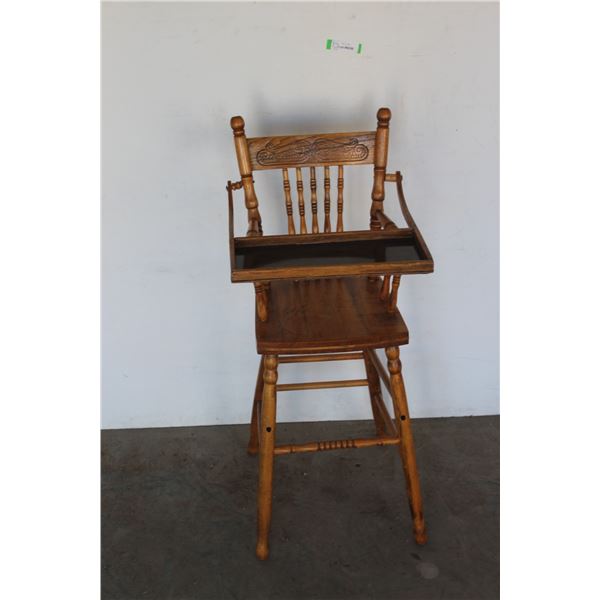 *** Vintage Press Back High Chair - 19" x 16" x 37"