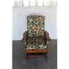 Image 1 : *** Antique Wood & Upholstery Adjustable Rocking Chair  - 38" x 41"