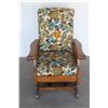 Image 2 : *** Antique Wood & Upholstery Adjustable Rocking Chair  - 38" x 41"