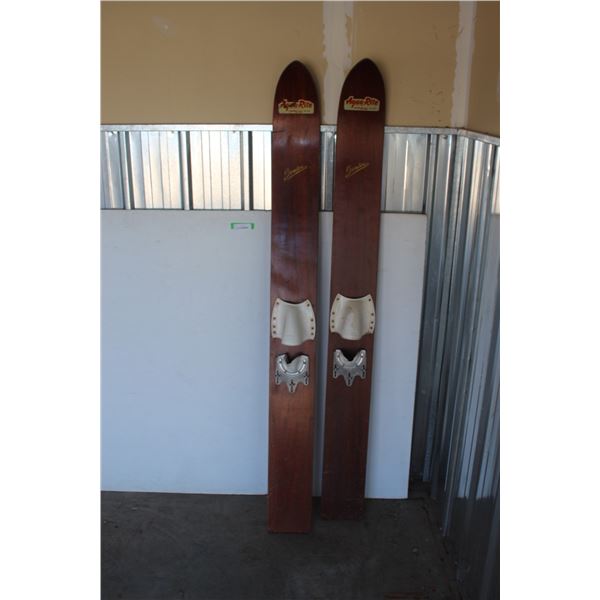 *** Vintage Aqua Rite Wood Water Skis - 70" Long x 7" Wide