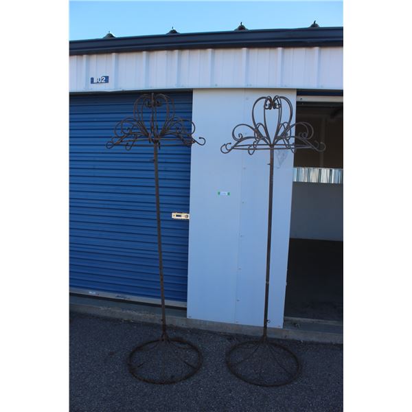 *** (2) 7ft Tall Metal Plant or Coat Hangers - Some Wear