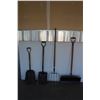 *** (4) Garden Tools: Grain Shovel, Snow Shovel, Pitch Fork, Square Mouth Shovel