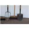 Image 2 : *** (4) Garden & Yard Tools: (2) Brooms, Spade, Pitch Fork