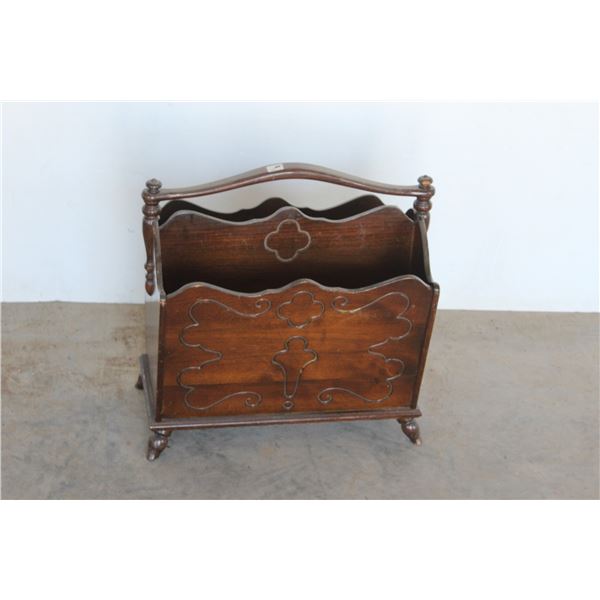 *** Wooden Magazine Rack - 18" x 12"