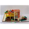 Vintage Fisher Price Parking Garage & Cars Set