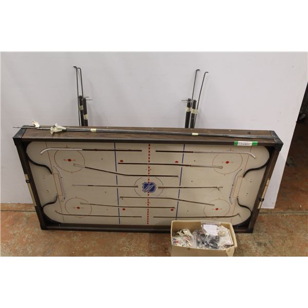 Vintage Table Hockey Game w/ Players, Pucks, & Accessories - Appears all there, as is