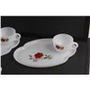 Image 2 : (4) Milk Glass Serving Trays with Tea Cups - Chipped