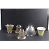 Image 6 : (4) Glass Lamp Shades and Ceramic Floral Pattern Planter