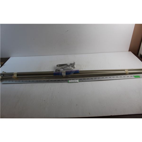 (4) Curtain Holding Bars, 45'' Long w/ Mounting Brackets