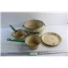 Image 1 : (4) Vintage Enamel Ware Pieces, Potato Pot, Plate, Misc.