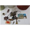Image 2 : Lot Of Various Items, (2) Flower Pots, Jar w/ Various Items