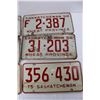 Image 3 : (6) Various Vintage Saskatchewan License Plates- All Pairs