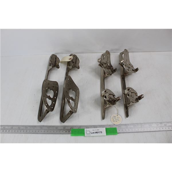 (2) Pairs Of Vintage Skate Blades/ Clamp On Skates- Both As Is
